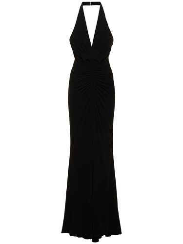 Long Draped Jersey Halter Dress - ELIE SAAB - Modalova