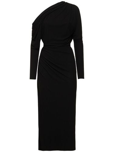 Draped Jersey Midi Dress - ELIE SAAB - Modalova