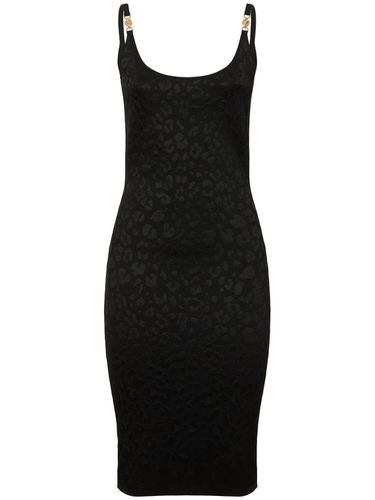 Leopard Knit Midi Dress - VERSACE - Modalova