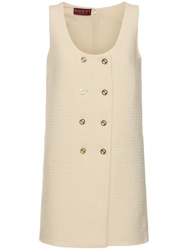 Short Damier Bouclé Wool Dress - GUCCI - Modalova