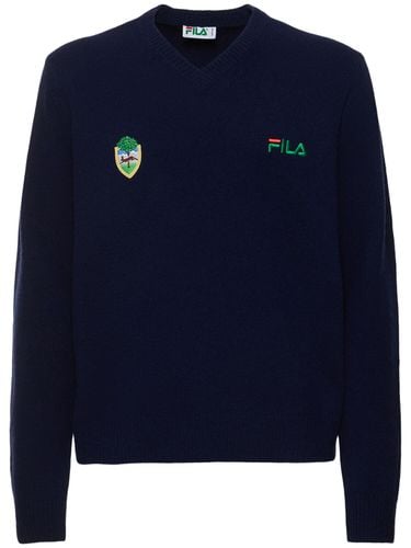 F+ Linear Crest V Neck Sweater - FILA + - Modalova