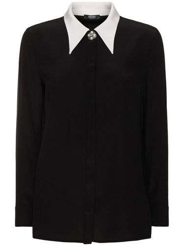 Silk Crepe De Chine Shirt - VERSACE - Modalova