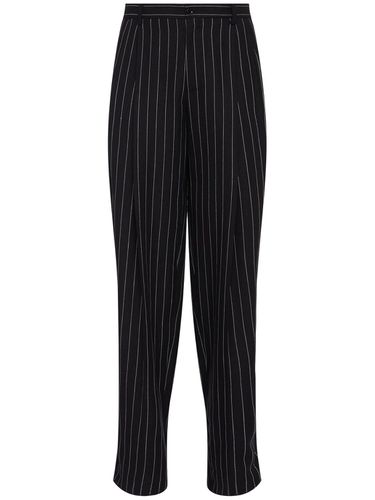 Double Pleated Linen Blend Amphora Pants - DOLCE & GABBANA - Modalova