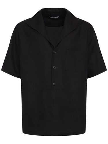 Short Sleeve Linen Shirt - DOLCE & GABBANA - Modalova