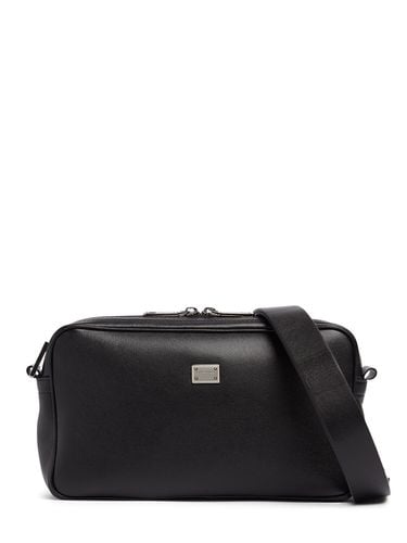 Logo Plaque Leather Crossbody Bag - DOLCE & GABBANA - Modalova