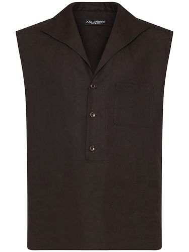 Sleeveless Linen Shirt - DOLCE & GABBANA - Modalova