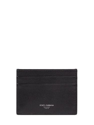 Logo Leather Card Holder - DOLCE & GABBANA - Modalova