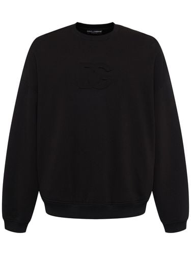 Logo Embossed Jersey Sweatshirt - DOLCE & GABBANA - Modalova