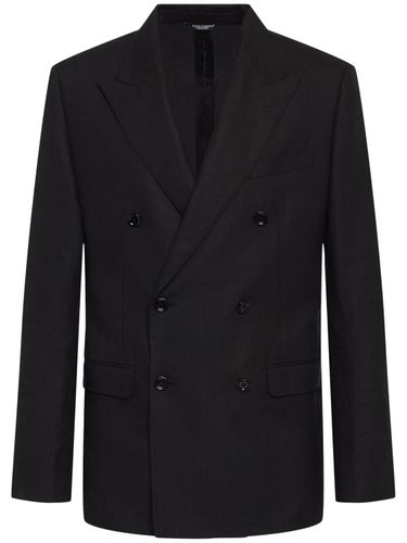 Single Breast Linen Blazer - DOLCE & GABBANA - Modalova