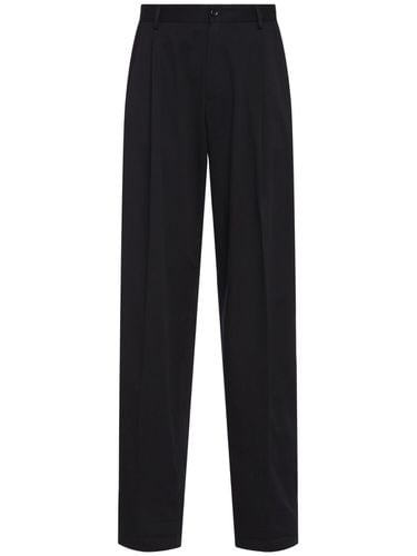 Double Pleat Cotton Blend Amphora Pants - DOLCE & GABBANA - Modalova