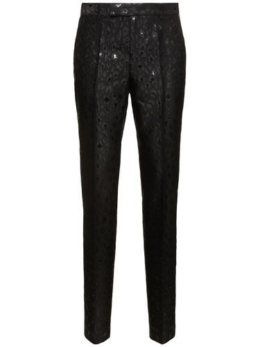 Pantalones De Lúrex Con Jacquard - VERSACE - Modalova