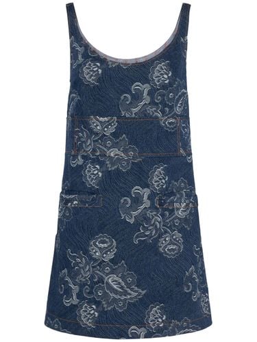 Printed Denim Mini Dress - ETRO - Modalova