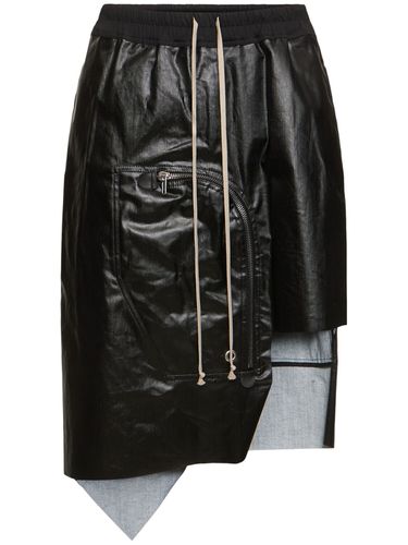 Dracca Coated Denim Skirt - RICK OWENS - Modalova