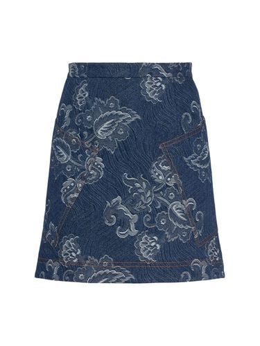 Printed Denim Mini Skirt - ETRO - Modalova