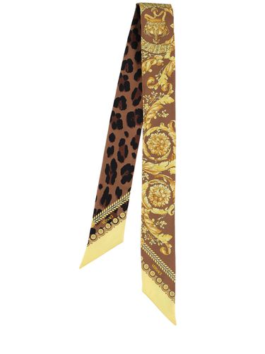 Printed Silk Bandeau Scarf - VERSACE - Modalova