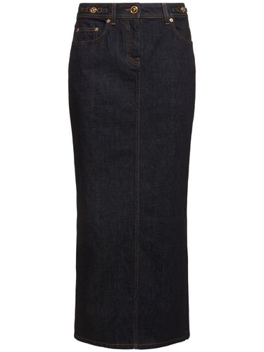 Denim Long Skirt - VERSACE - Modalova