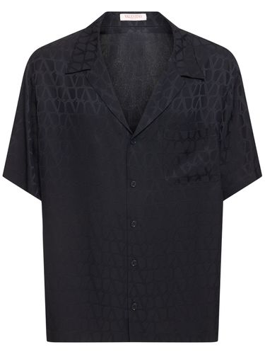 Monogram Logo Silk Shirt - VALENTINO - Modalova