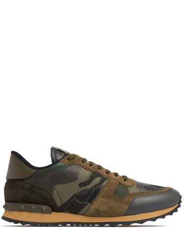 Rock Runner Leather Sneakers - VALENTINO GARAVANI - Modalova