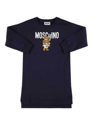 Vestido De Algodón Con Estampado - MOSCHINO - Modalova