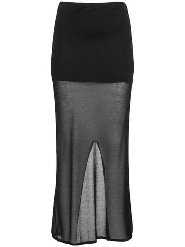 Sheer Knit Column Midi Skirt - ST.AGNI - Modalova