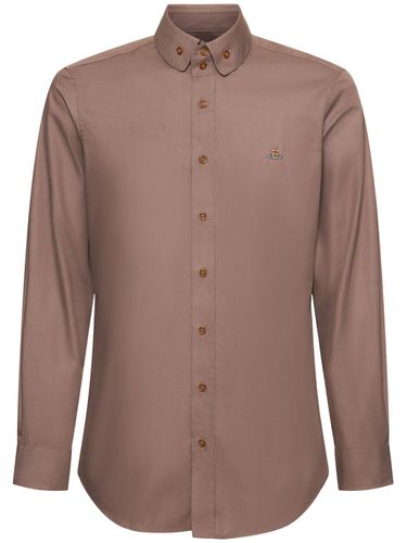 Logo Embroidery Cotton Poplin Shirt - VIVIENNE WESTWOOD - Modalova