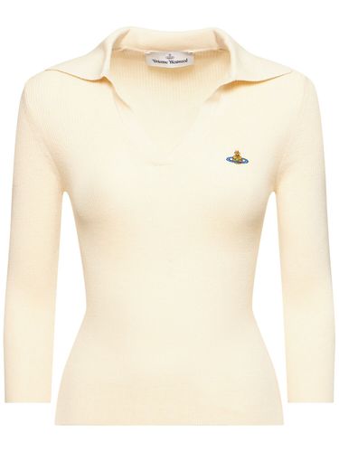 Marina Ribbed Knit Polo Top - VIVIENNE WESTWOOD - Modalova