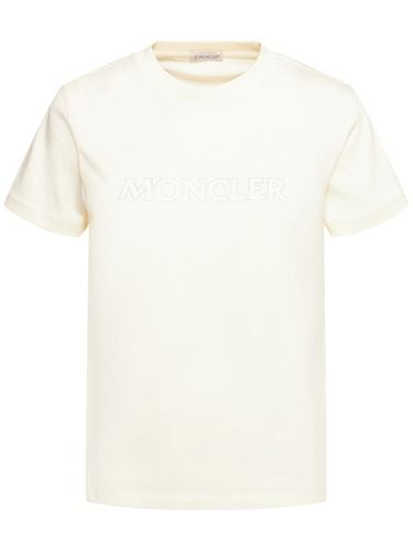 Crystal Logo Cotton T-shirt - MONCLER - Modalova