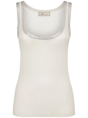 Embellished Collar Knitted Tank Top - BLUMARINE - Modalova