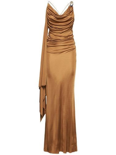 Crisscross Draped Viscose Maxi Dress - GIUSEPPE DI MORABITO - Modalova