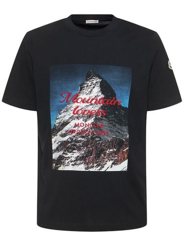 Emerized Cotton T-shirt - MONCLER - Modalova