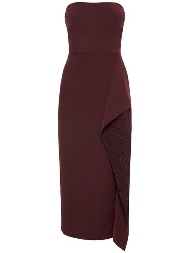 Strapless Diamante Ruffle Midi Dress - ROLAND MOURET - Modalova