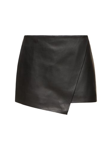 Cleo Leather Mini Wrap Skirt - THE FRANKIE SHOP - Modalova