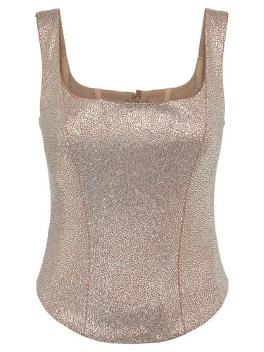 Viscose Embellished Bustier Top - GIUSEPPE DI MORABITO - Modalova