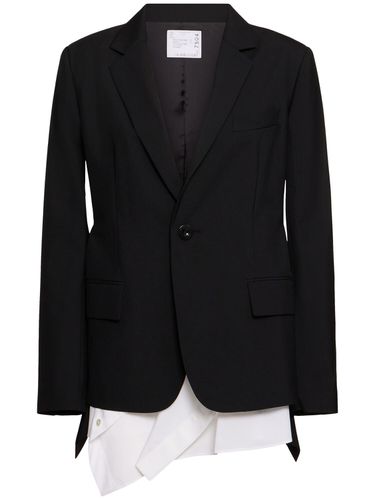 Suiting & Cotton Poplin Blazer - SACAI - Modalova