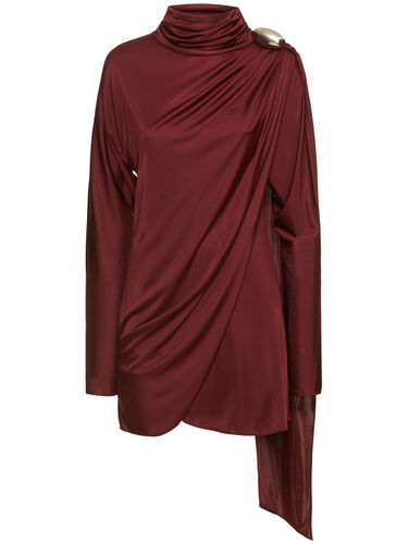 Shiny Viscose Jersey Mini Dress - GIUSEPPE DI MORABITO - Modalova