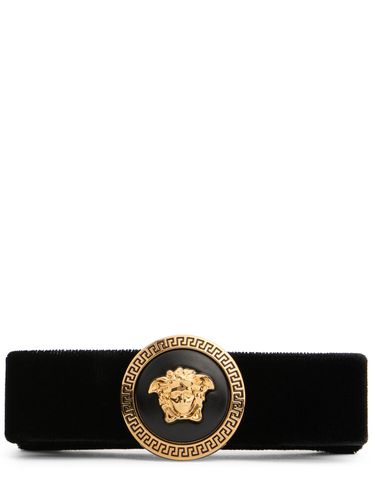 Medusa Velvet Ribbon Hair Clip - VERSACE - Modalova