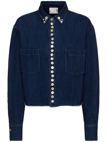 Embroidered Cotton Denim Shirt - FORTE_FORTE - Modalova