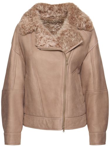 Shearling Leather Jacket - BRUNELLO CUCINELLI - Modalova