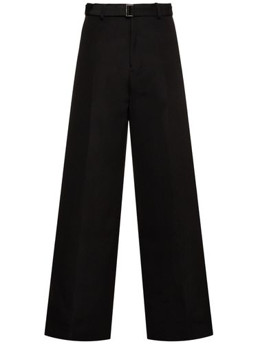 Double-faced Silk & Cotton Wide Pants - SACAI - Modalova