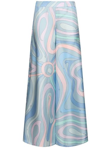 Printed Silk Twill Wide Pants - PUCCI - Modalova