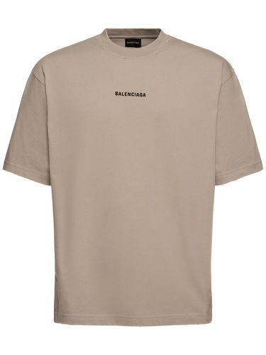 Camiseta De Algodón Jersey Efecto Vintage - BALENCIAGA - Modalova