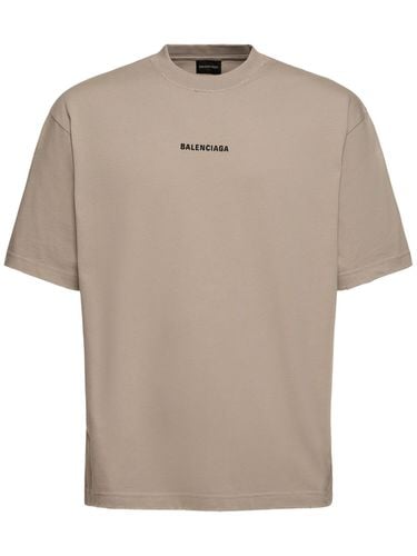 Vintage Effect Cotton Jersey T-shirt - BALENCIAGA - Modalova