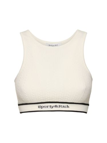 Serif Logo Cable Knit Tank Top - SPORTY & RICH - Modalova