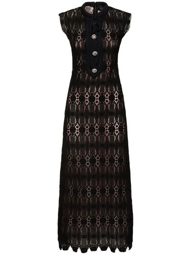 Embroidered Macramé Long Dress - GIAMBATTISTA VALLI - Modalova