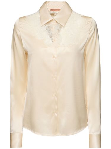 Embroidered Silk Blend Shirt - ERMANNO SCERVINO - Modalova