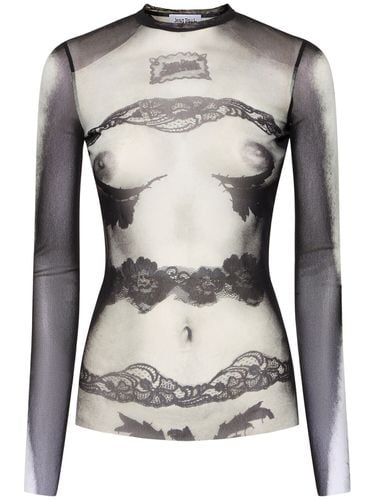 Body Lace Mariniere Printed Mesh Top - JEAN PAUL GAULTIER - Modalova