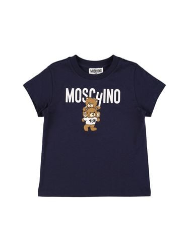 Camiseta De Jersey De Algodón Estampada - MOSCHINO - Modalova