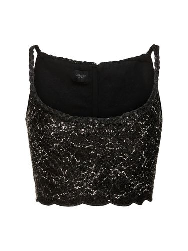 Sequined Tweed Crop Top - GIAMBATTISTA VALLI - Modalova