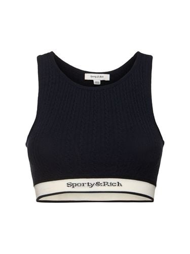 Serif Logo Cable Knit Tank Top - SPORTY & RICH - Modalova