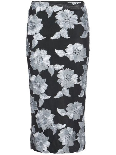 Flower Mesh Midi Skirt - ROTATE - Modalova